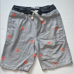 Mini Boden Seersucker Skull & Crossbones Shorts, 6Y